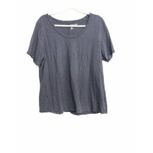 Terra & Sky Womens Purple Cotton T-Shirt Short Sleeve Round Neck Solid 0X